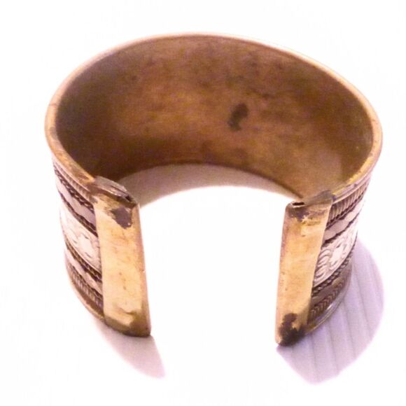 Vintage Mixed Metal Boho Inspired Cuff Bracelet - Picture 4 of 5